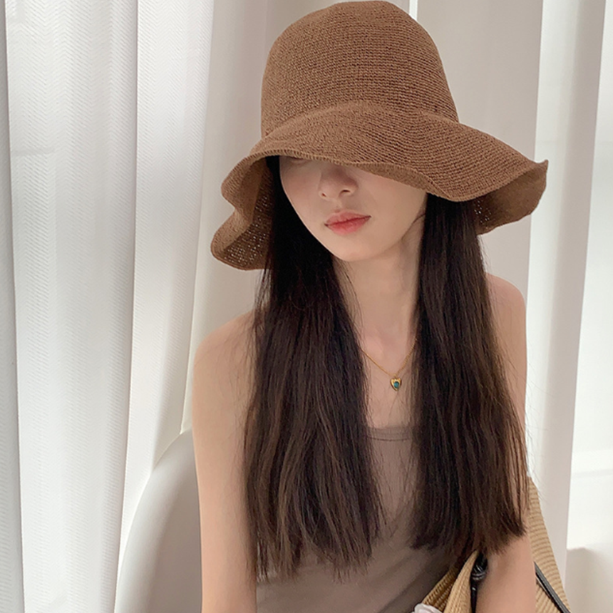 여성 버킷햇 여름 여자 링키 챙넓은 챙 모자 벙거지 서핑 보닛햇 : 아이엠써니
