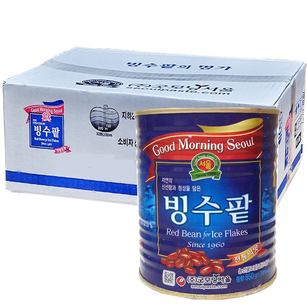 빙수팥 850g 12개 한박스 굿모닝서울 팥앙금 알갱이가 통통/원터치캔 : 썬데이베이커리