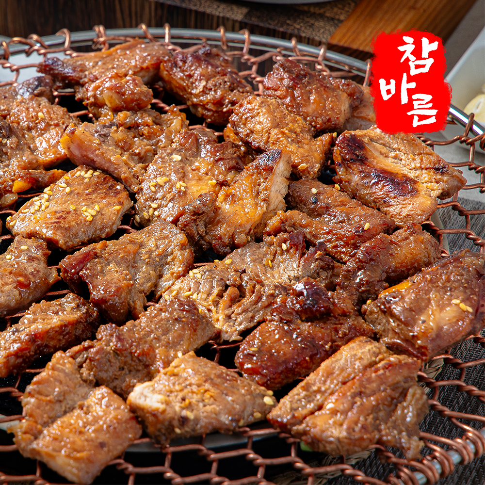 [참바른]프리미엄 한돈 양념 진짜 돼지갈비 1kg 기름 손질한 정직한 갈비 : 참바른라이프