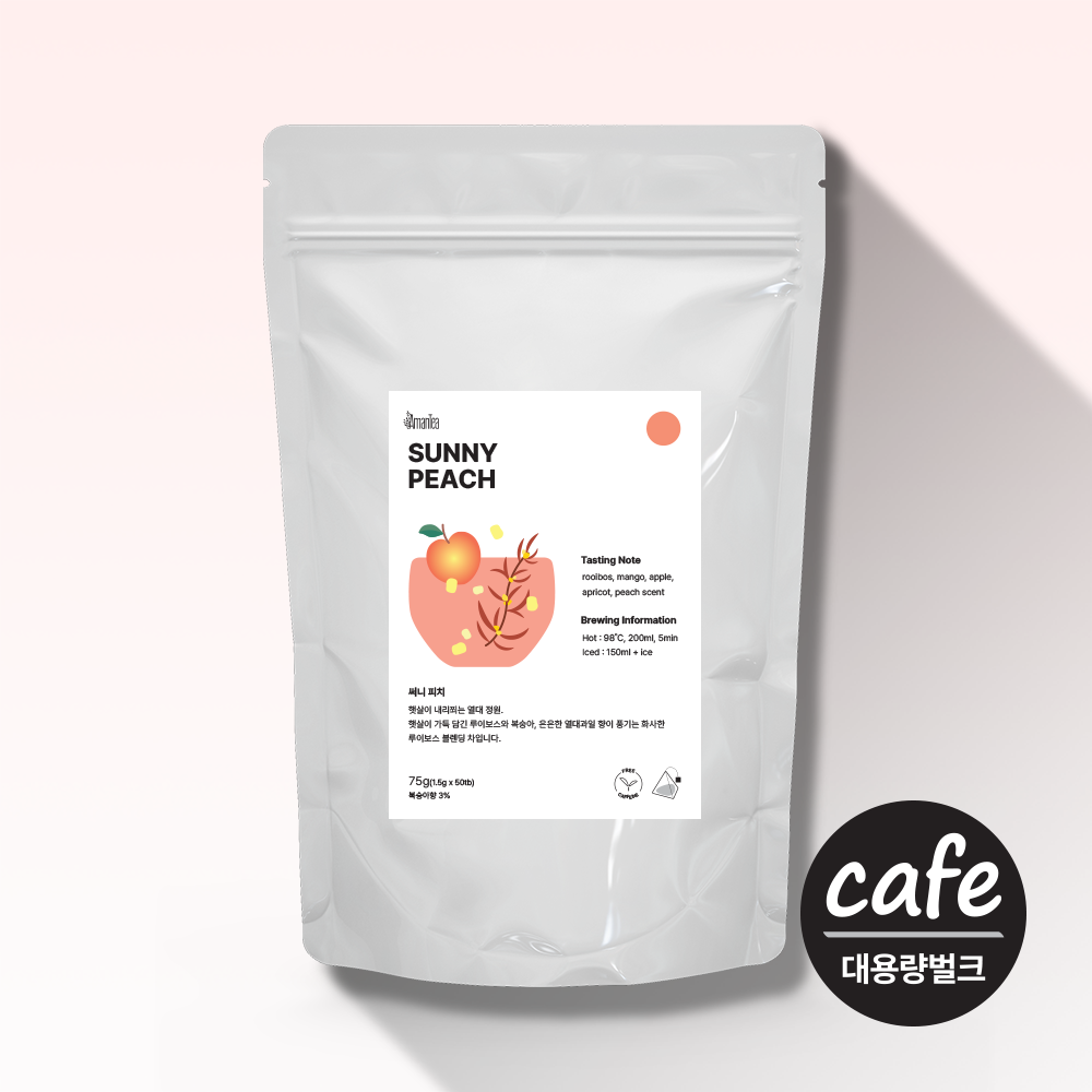 아망티 써니 피치 루이보스 블렌딩 허브차 티백 1.5g, 50개 : 아망티