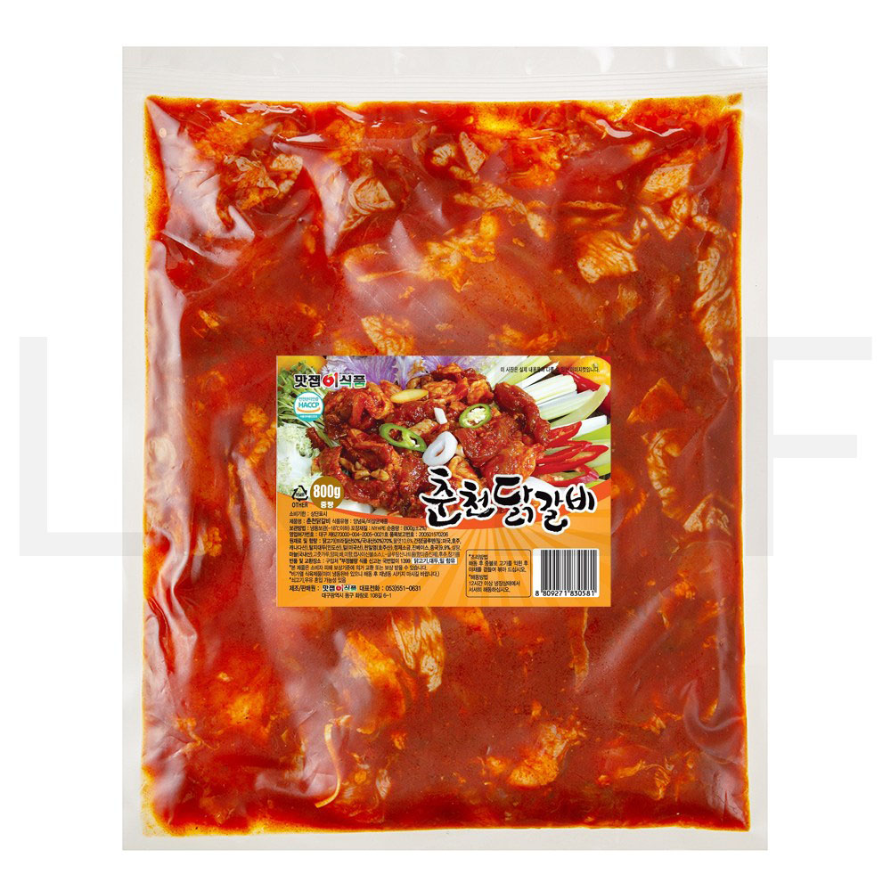 맛잽이식품 닭양념육 춘천닭갈비 (냉동) 800g 1봉 : SUPER SALE