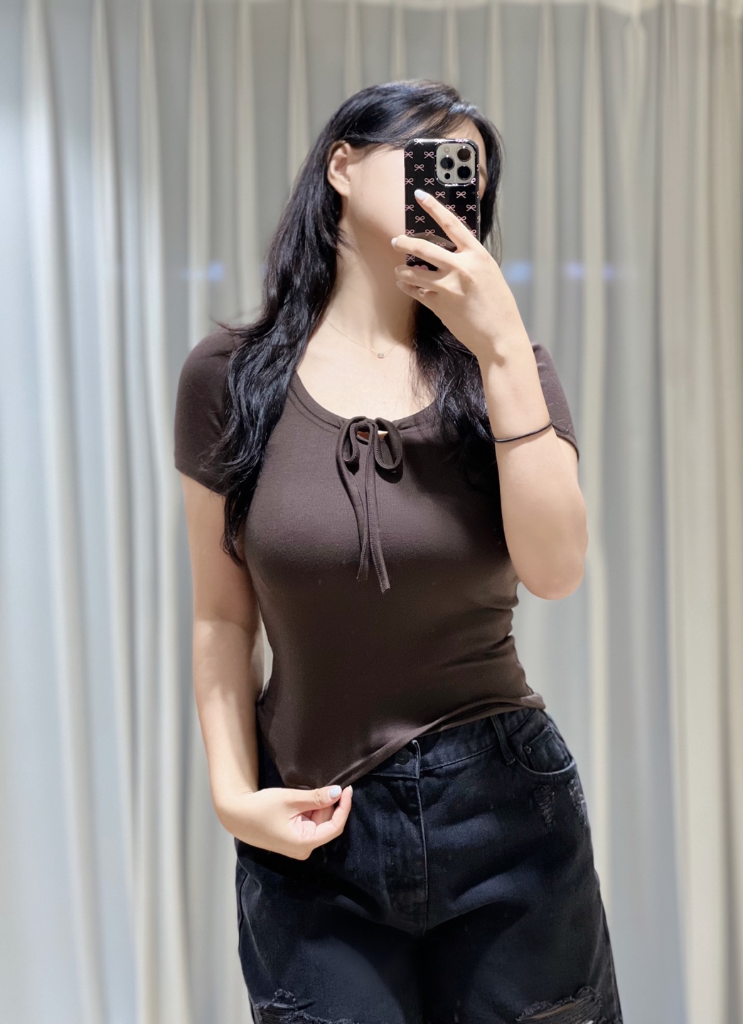 쥬리본 스판 반팔티 필라테스 요가 (3 color) : 하고르