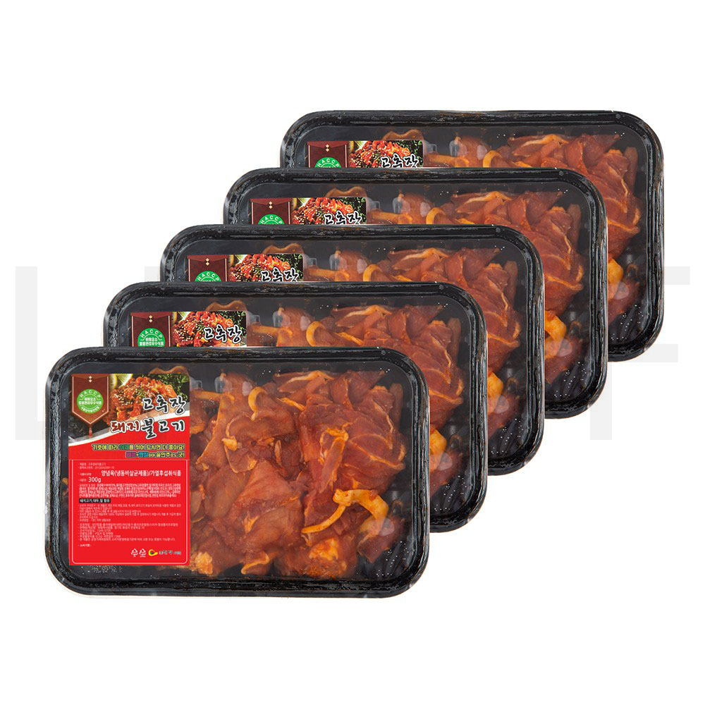 밀박사람들 돼지양념육 고추장 돼지불고기 (냉동) 300g 5개 : SUPER SALE
