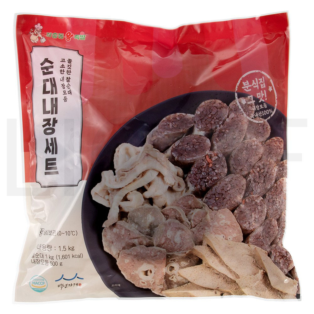 장충동왕족발 순대 찰순대 1kg + 내장 모둠 500g 세트 1세트 : SUPER SALE
