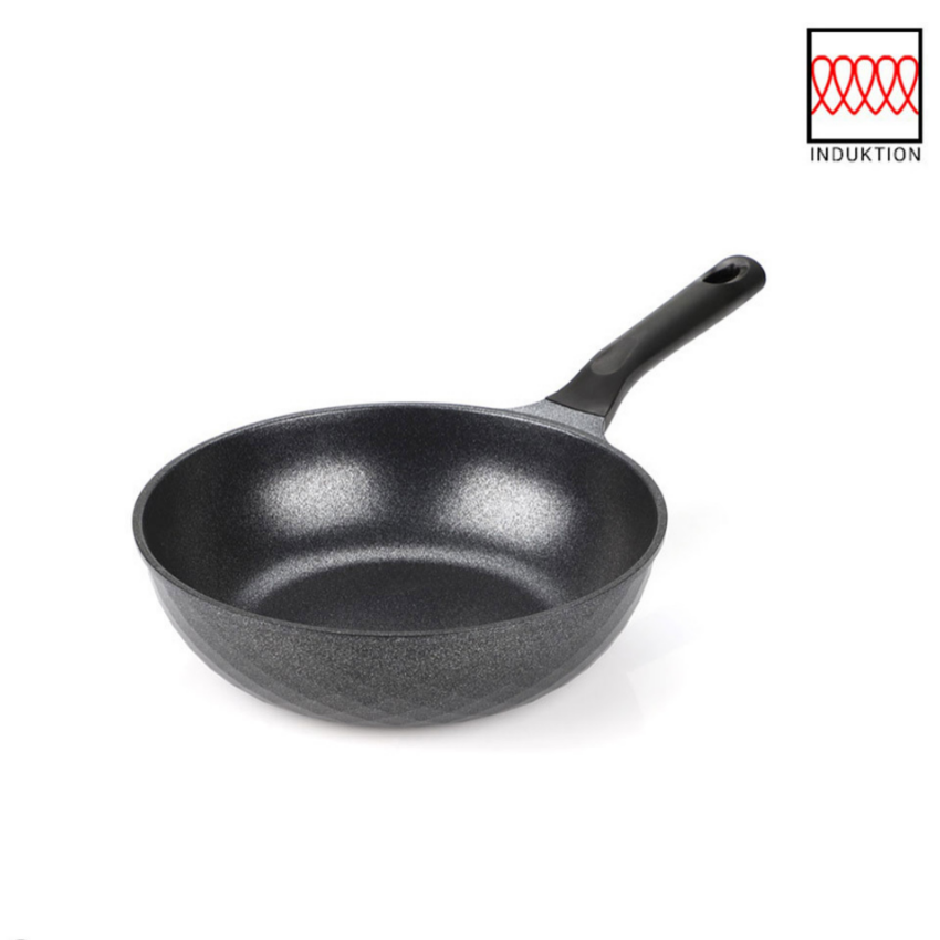 키친아트 IH 인덕션 꼬뜨 실버 궁중팬 22cm 웍 중식 볶음 탕 식당 중화팬 튀김팬 : 해피수수