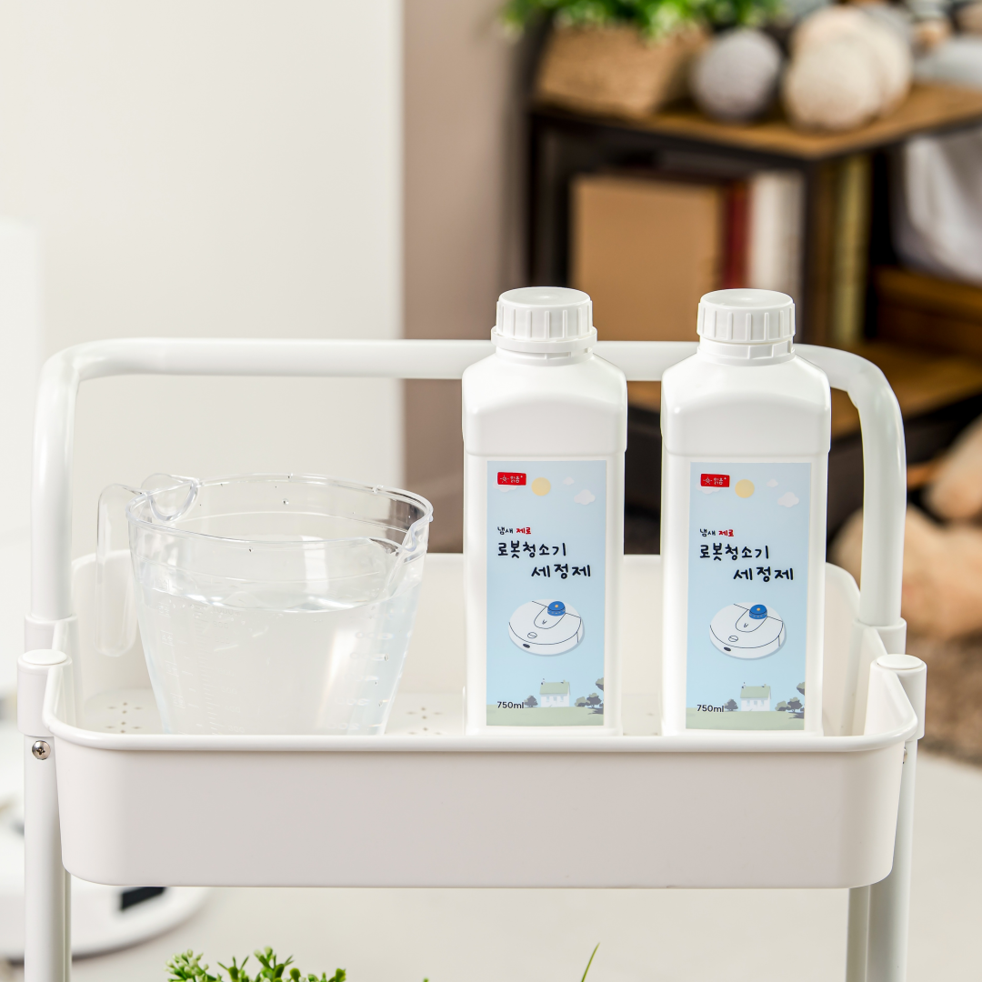 맑음더하기 냄새제로 로봇청소기 세정제 (1+1) 2개구성 세제 클리너 로보락세제 750ml : 맑음더하기