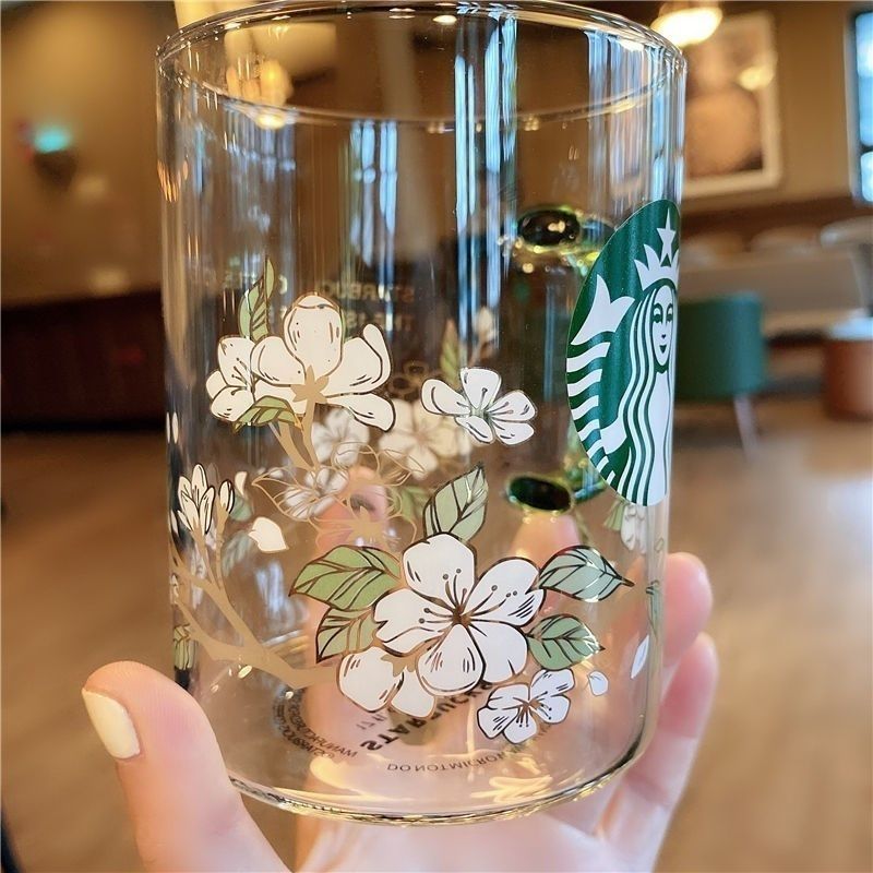 1+1 스타벅스 이화컵 커피컵 물컵 대용량 투명 유리컵 500ml 2P : 진빈국제무역