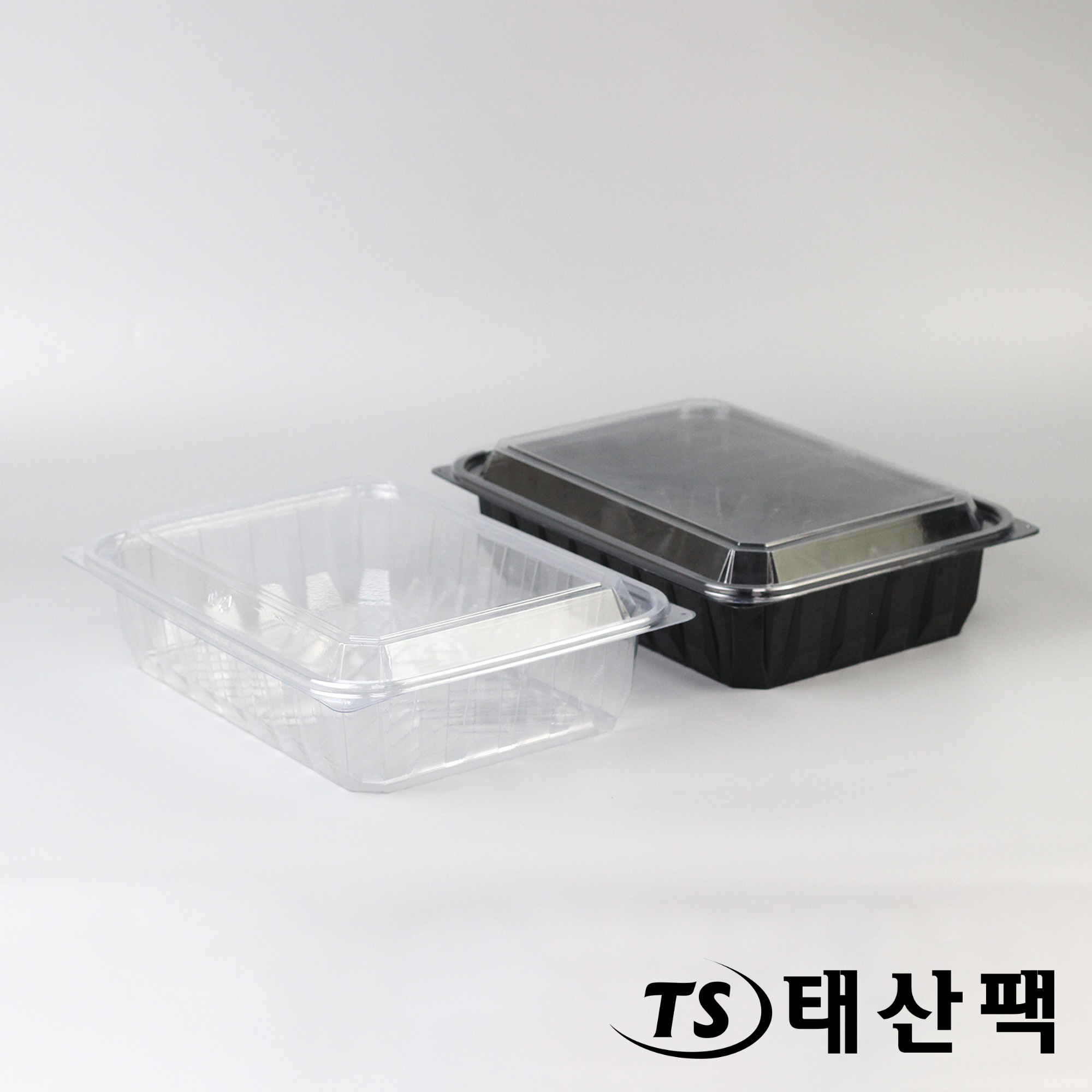 KS-3223 사각용기 밀키트 회 건어물 포장용기 280개 투명 검정 세트 : 태산팩