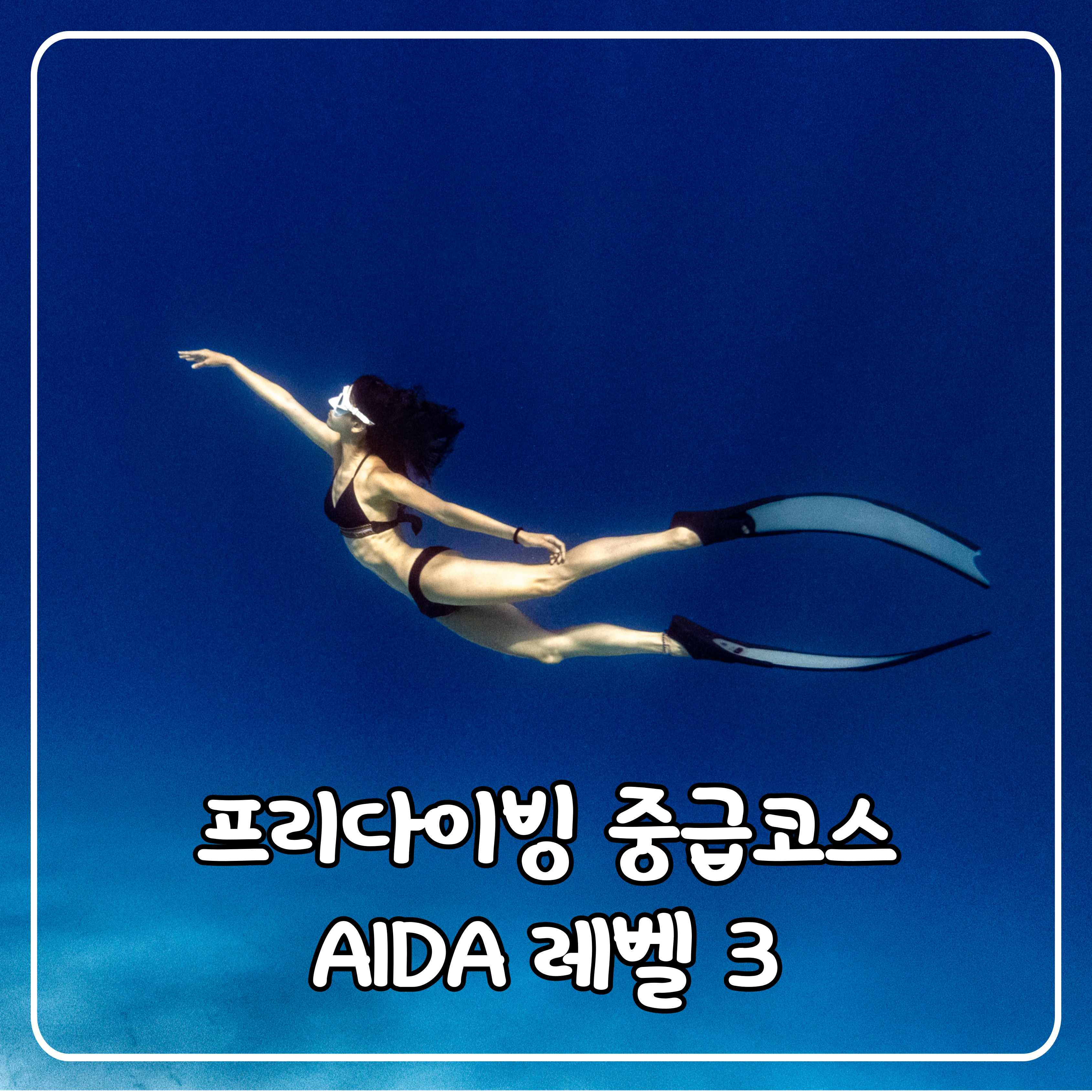 AIDA 프리다이빙 레벨3 중급 프리다이버 강습 교육 용인 시흥 잠실 : 프리다이빙 아줄 AZUL