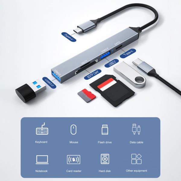 USB C 고속 데이터 전송 도킹 스테이션 3.0 확장 허브 SD 카드 리더기  가정용 플러그 앤 플레이 : 마켓알