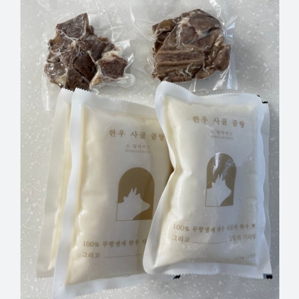 소 딜리셔스 100% 무항생제 사골곰탕 350g 6팩+한우사태 2팩 간편식 즉석국 아이국 : 가야채움몰