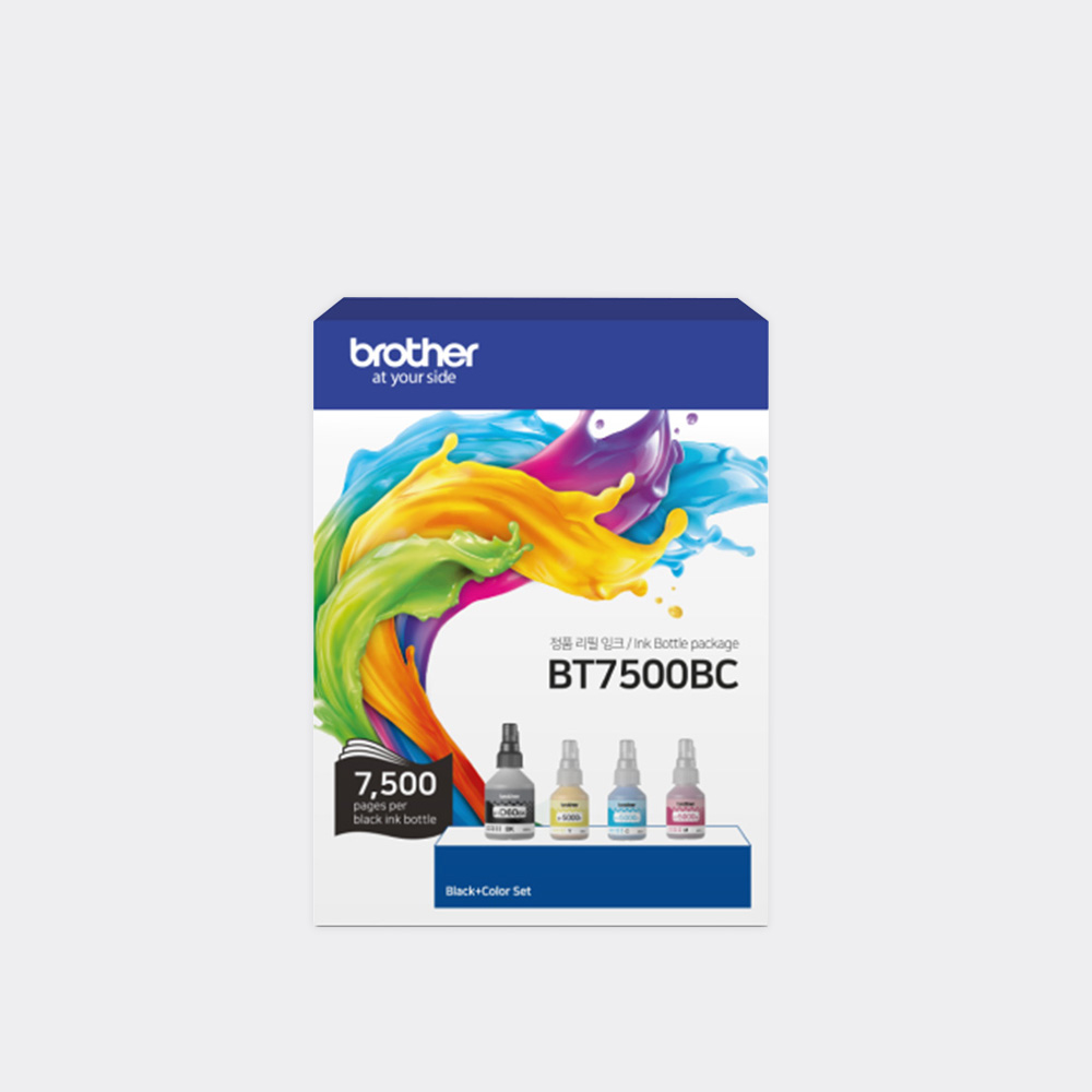 브라더 정품잉크 BT7500BC ( 잉크세트 ) BT60BK, BT5000C, M, Y : 브라더코리아