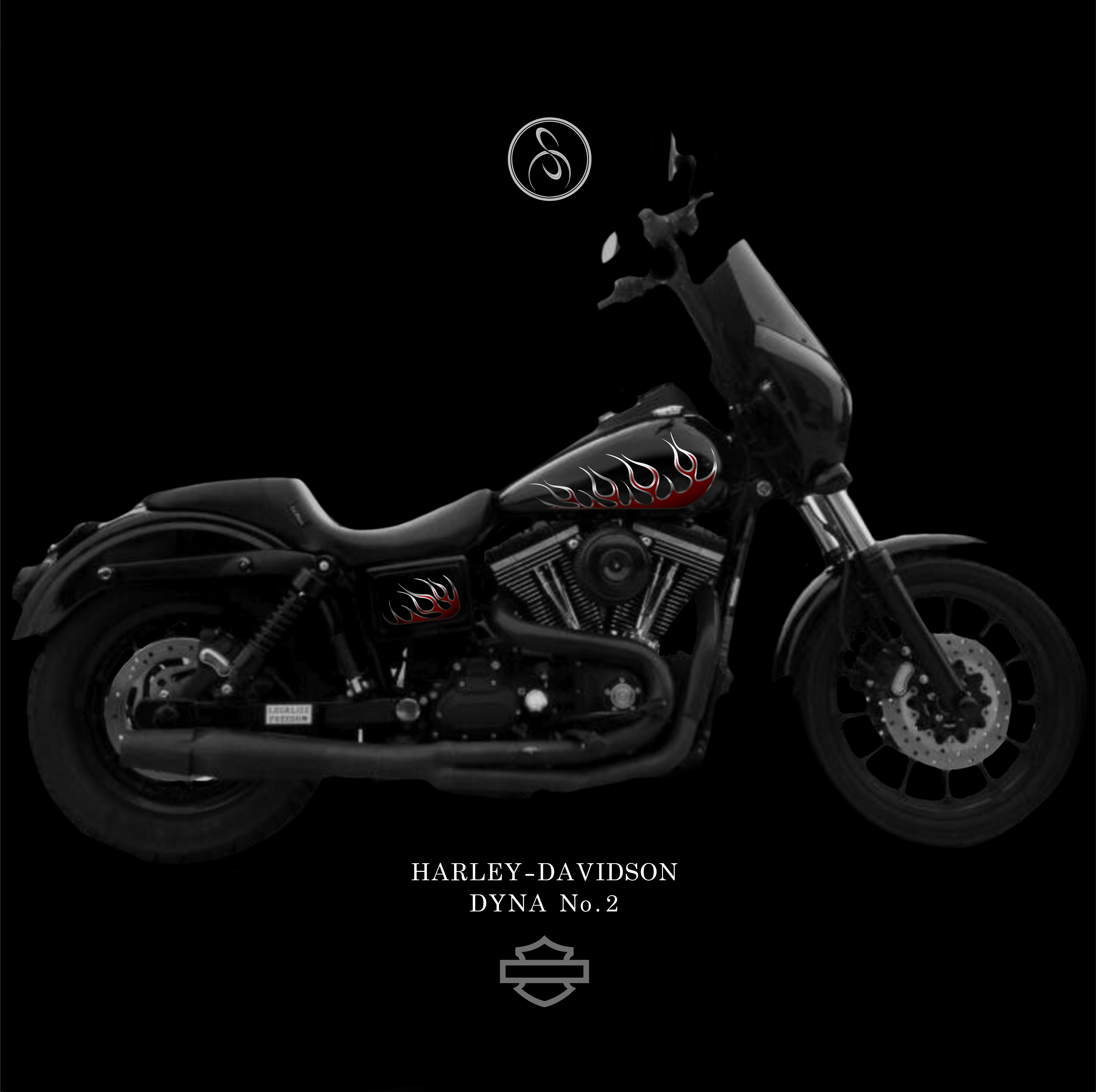 HARLEY DAVIDSON DYNA No.2 스믈크루 불꽃데칼 할리 다이나 : 스믈크루