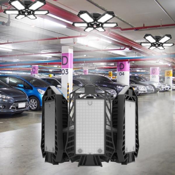 00W 6000K 456 LED 차고 빛 5 잎 변형  접이식 천장  창 고 주차장   슈퍼 밝은 : 시구왕차
