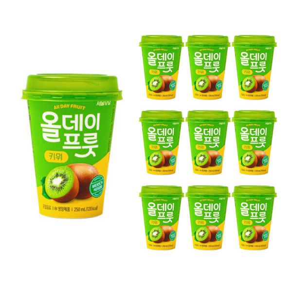 서울우유 올데이프룻 키위 250ml x 10개 437177 : 다매리움