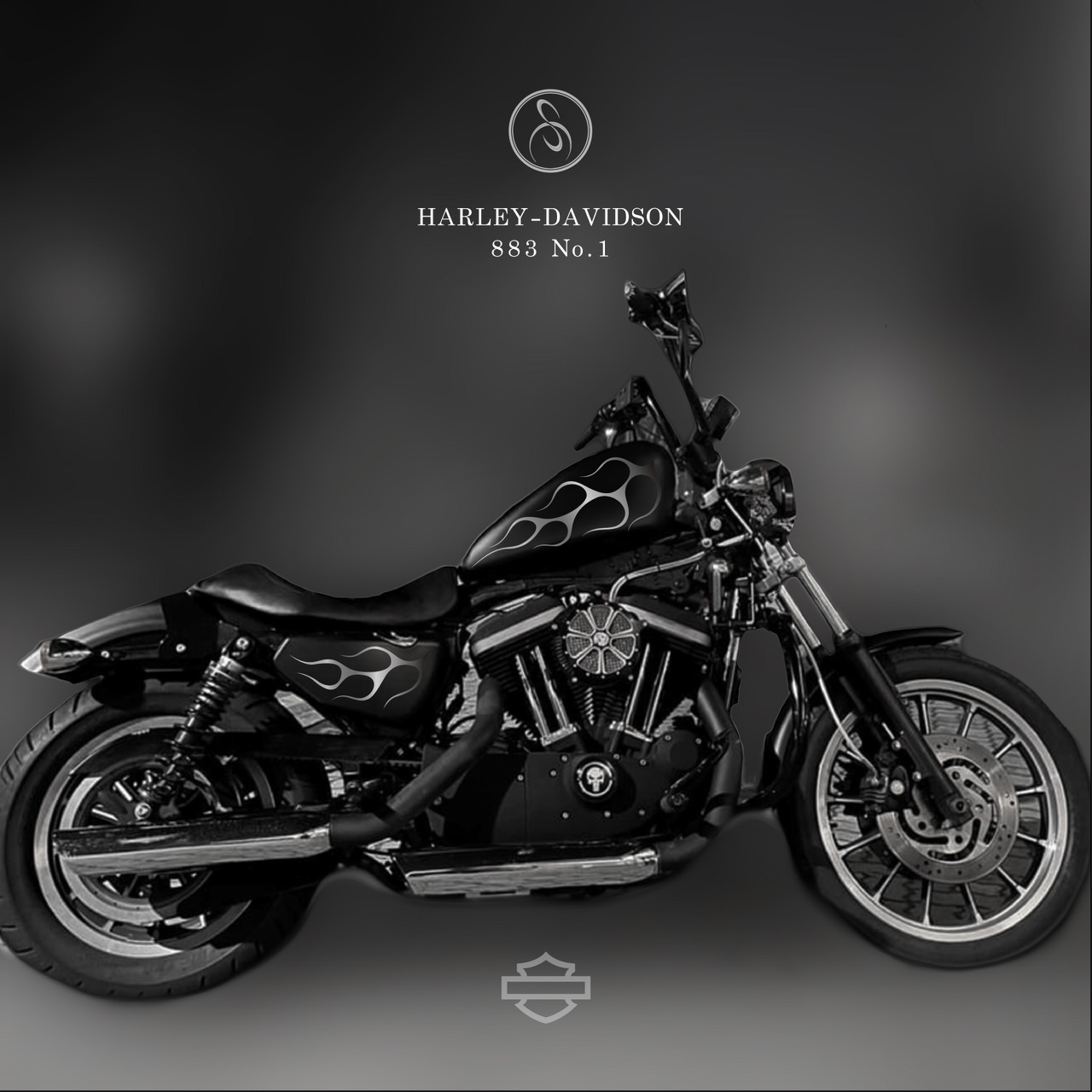 HARLEY DAVIDSON 883 No.1 스믈크루 불꽃데칼 할리 883 : 스믈크루