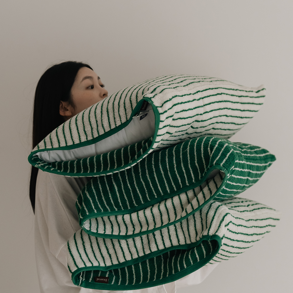 디어리얼 호텔식 자루형 수건 타올 베개커버 사계절 베갯잎 모달 베개덮개 패드 50x75cm 숲숲 쿠키 올리브 초록색 브라운 : 디어리얼