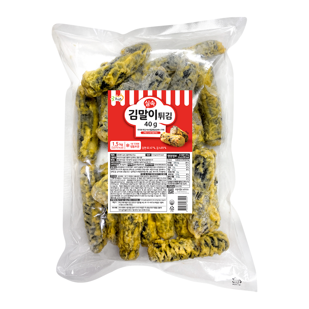 굿프랜즈 실속김말이튀김 1.5kg(개당 40g) 떡볶이 순대 냉동 간식 : 메빠고