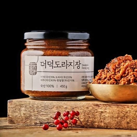 [홍주발효식품] 국산콩 더덕도라지장 450g, 1kg 된장 시골집 재래식 전통 : 서울동행상회