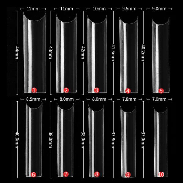 500pcs 여분의 긴 가짜 손톱 팁 XXL C 커브 명확한 거짓 : 정성무역6