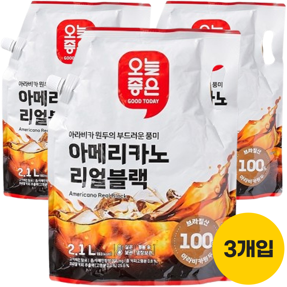 오늘좋은 아메리카노 리얼블랙 2.1LX3개 : 롯데마트단독상품공식몰