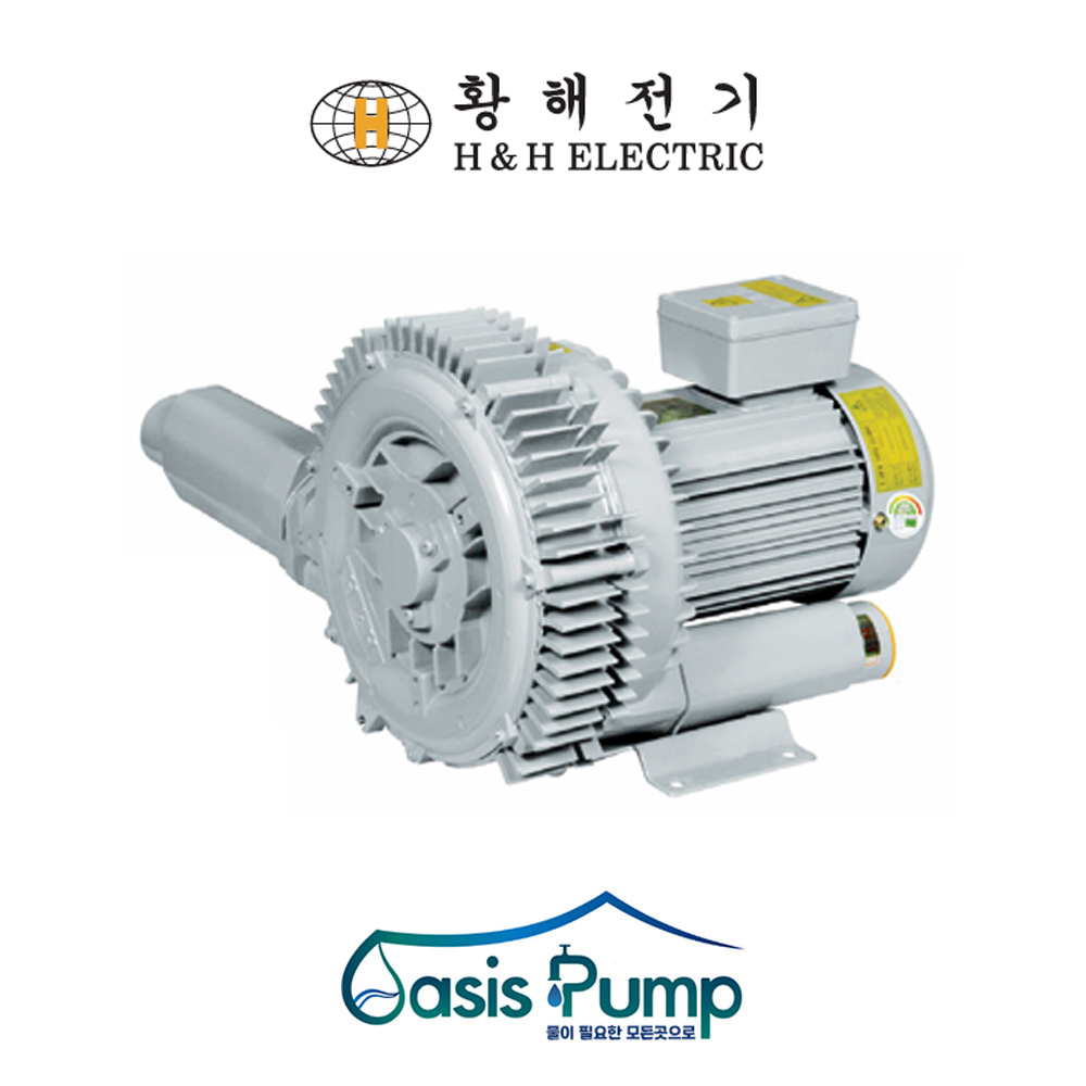 황해전기 링블로워 HRB-302MP 프리미엄효율 삼상 2단 2마력 32A 고압 송풍기 필터포함 황해링브로워 : 오아시스 펌프