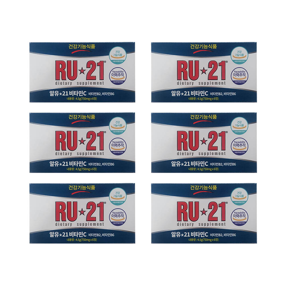 RU21 알유21 750mg 6정 6개 6박스 비타민씨 비타민C 6갑 : 제이라잇