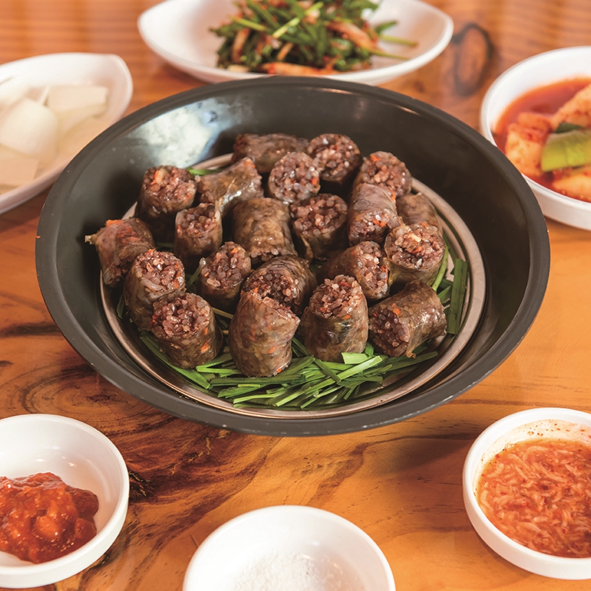 해늘 찹쌀야채순대 500g 국내산원재료 양념 프리미엄 고급 수제 밀키트 1개 : 해늘순대