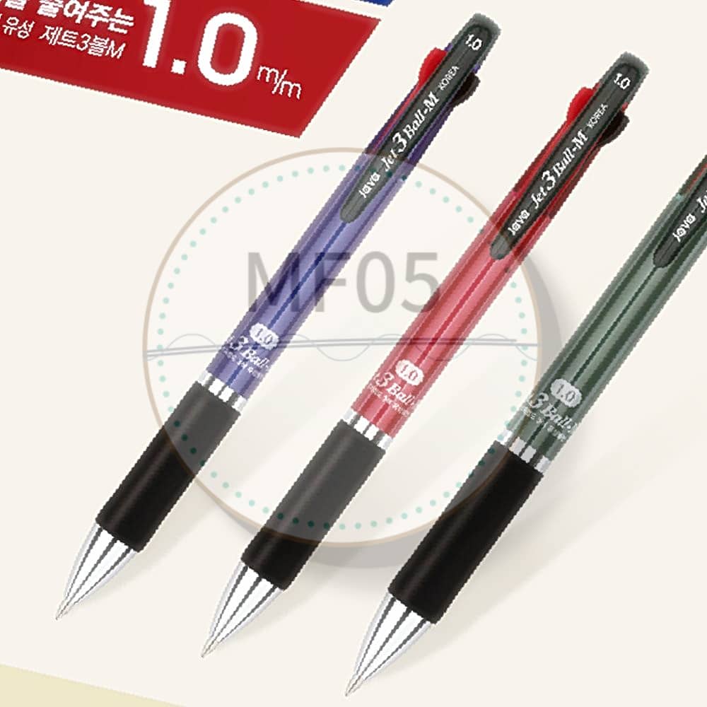 MF05 1.0mm 제트3볼M 그립감 좋은 볼펜 다색 선명 한 부드러운 : 천경오상회
