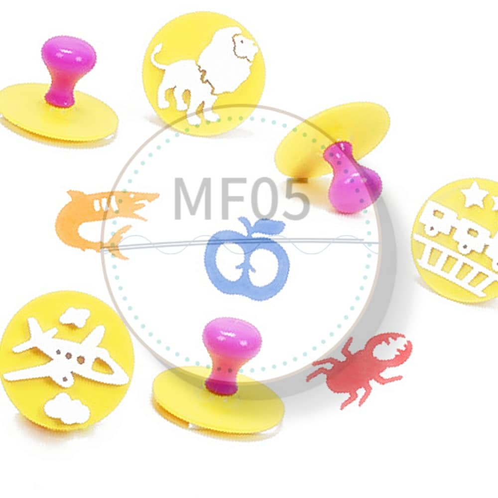 MF05 키즈아트스탬프 혼합ll 6종세트 아기 스탬프 놀이 유아 색칠공부 유쾌 한 도장 : 천경오상회