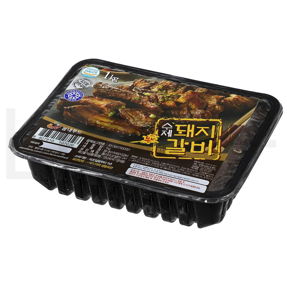 봄내푸드 수제 돼지갈비 (냉동) 1kg 1팩 : SUPER SALE