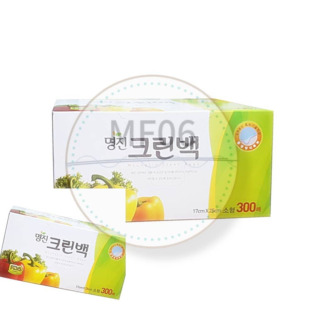 MF06 크린백 300매 소형 17X25cm 명진 비닐 팩 크린백소 일회용 위생 주방 : 천경육상회