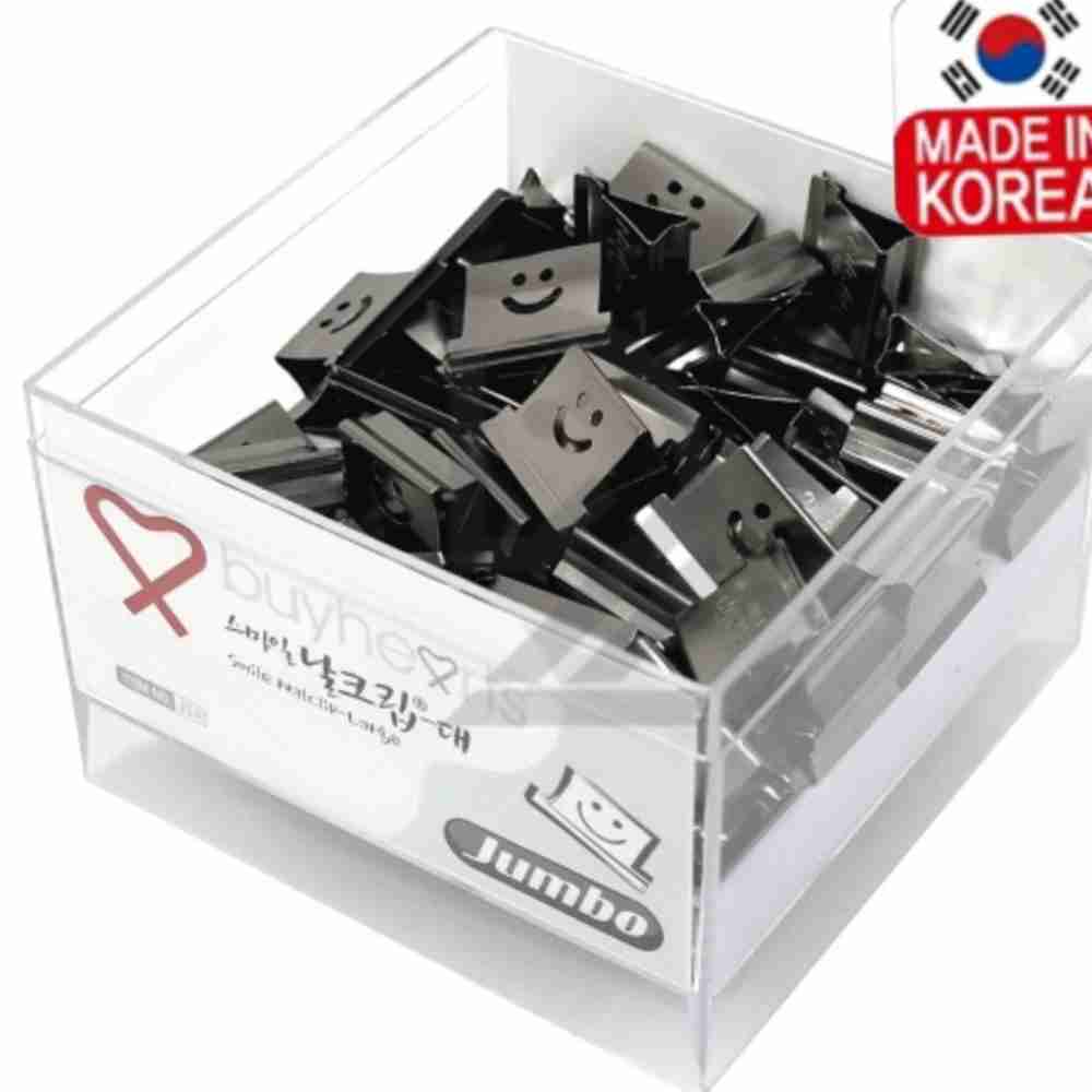 송승 점보 스마일 실버날크립 대 60매 문구집게 집게홀더 : 송승장구