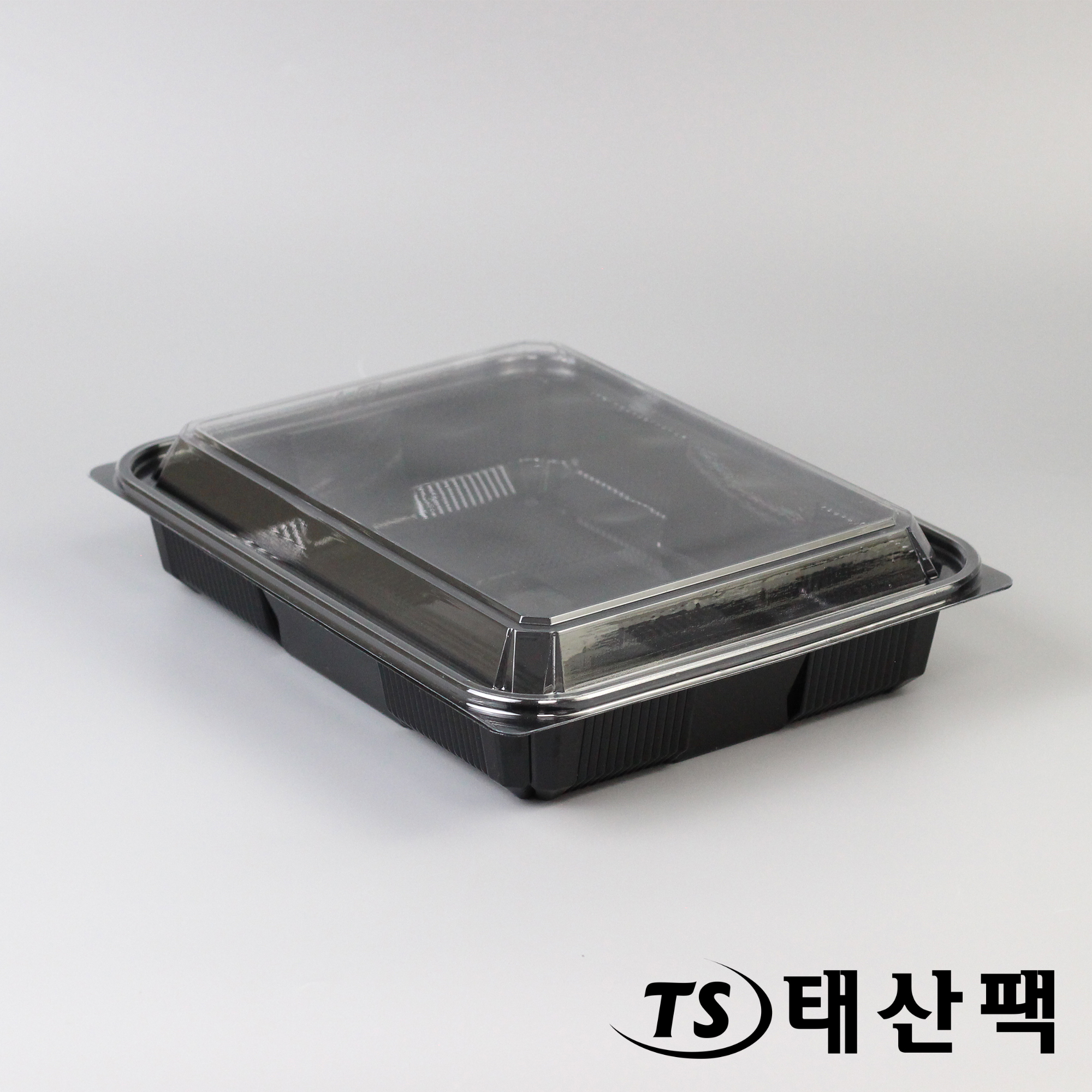DL-243 사각용기 밀키트 샐러드 포장용기 300개 투명 검정 세트 : 태산팩