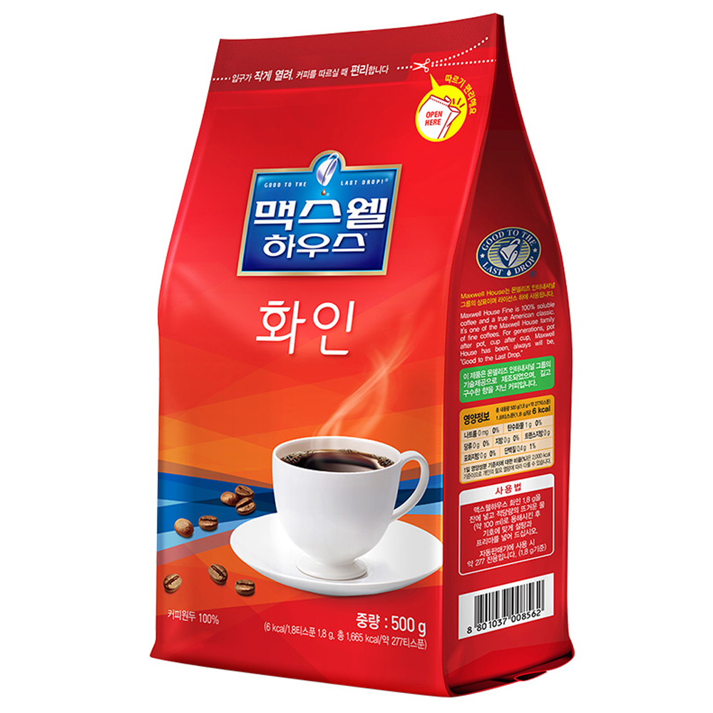 동서식품 맥스웰하우스 블랙커피 화인 자판기용 500g x1개 : 와우 마켓