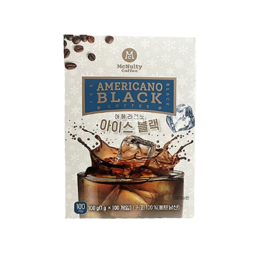 맥널티 아메리카노 아이스블랙 100입 인스턴트커피 블랙커피 베트남산 스틱커피 찬물에잘녹는커피 : 루나릭스