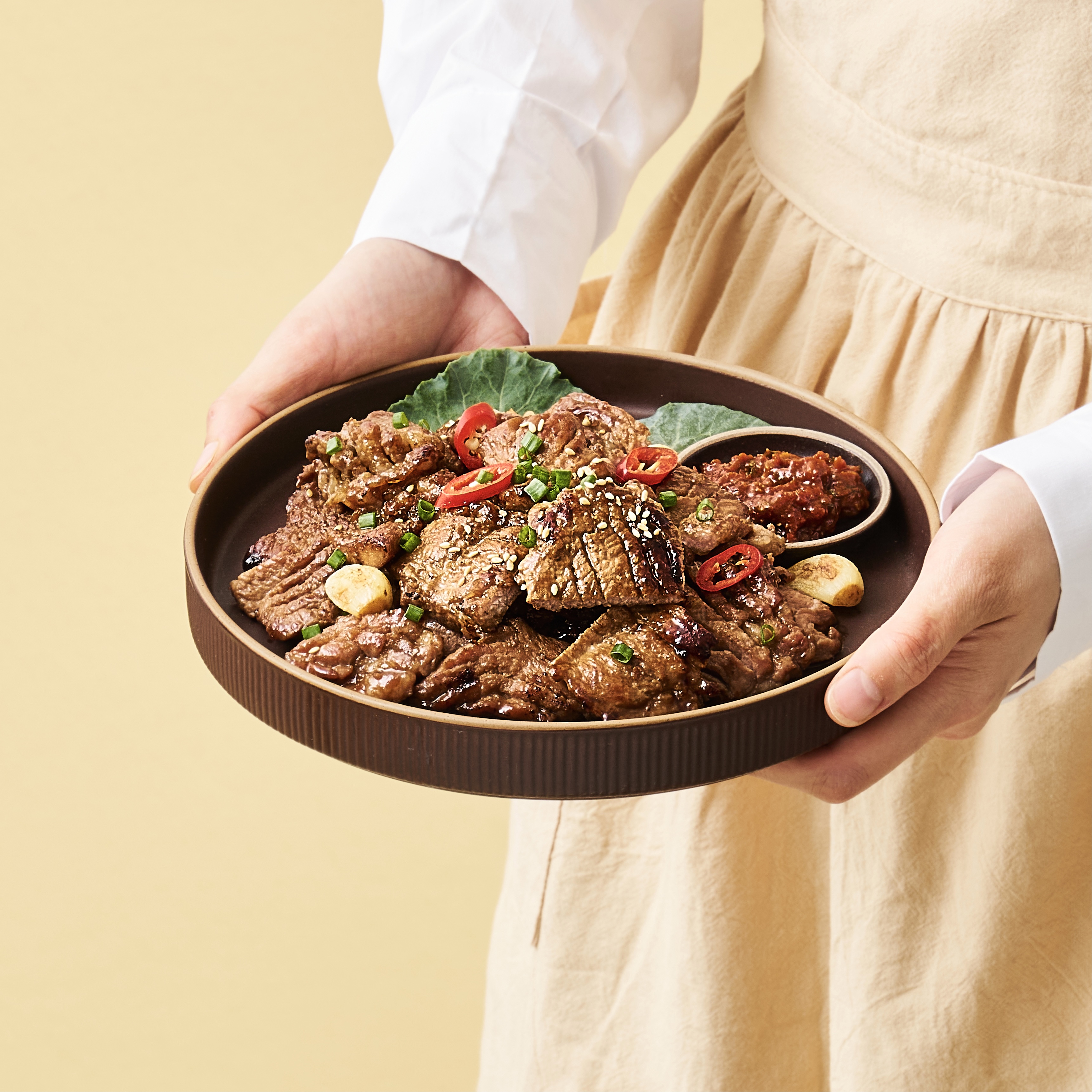 2만리뷰 저온숙성 국내산 수제이중칼집 양념돼지갈비 1kg : 친정갈비
