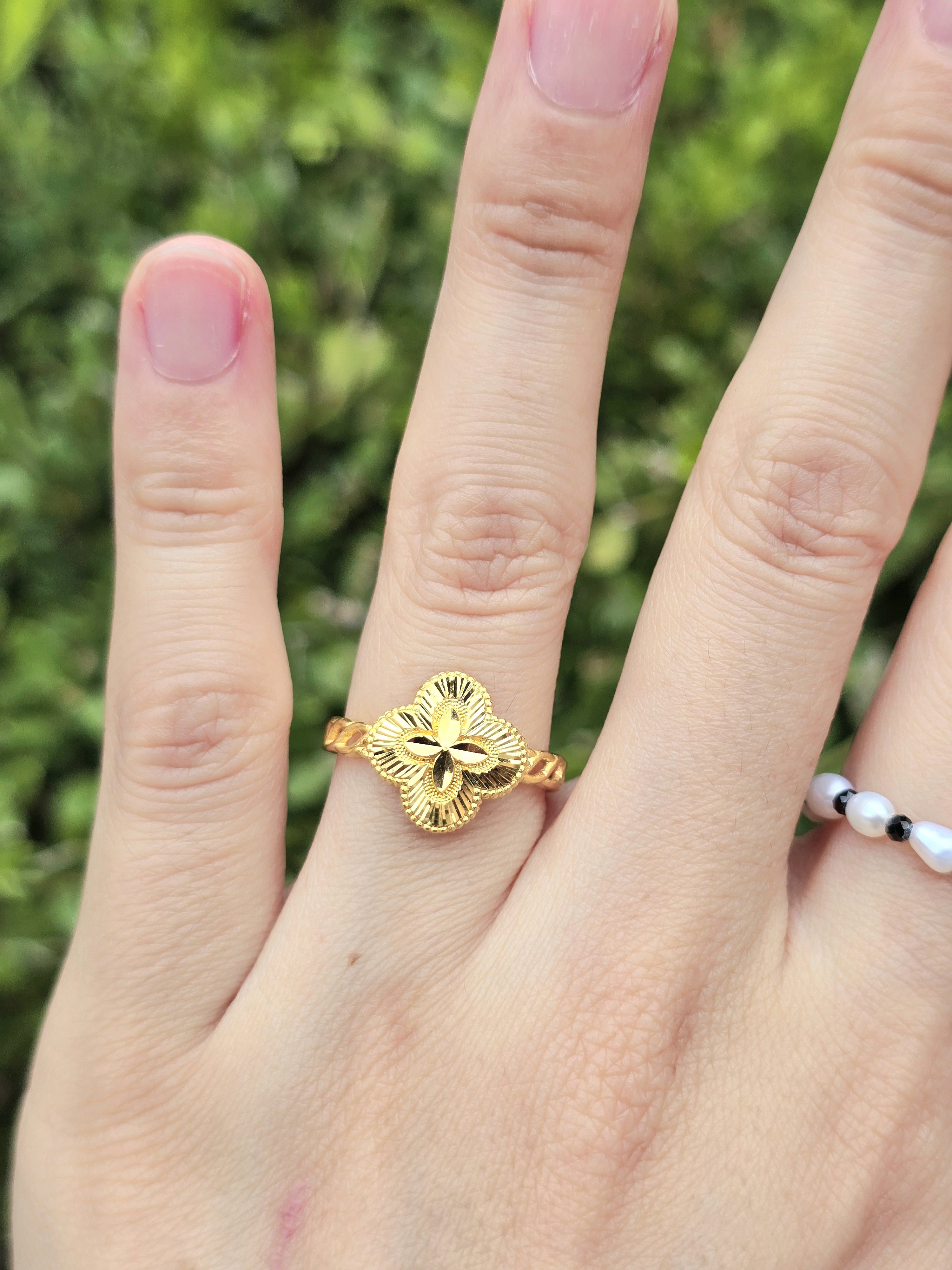 mhjewelry 순금 더블 크로버 반지 24k 3.75g : mhjewelry