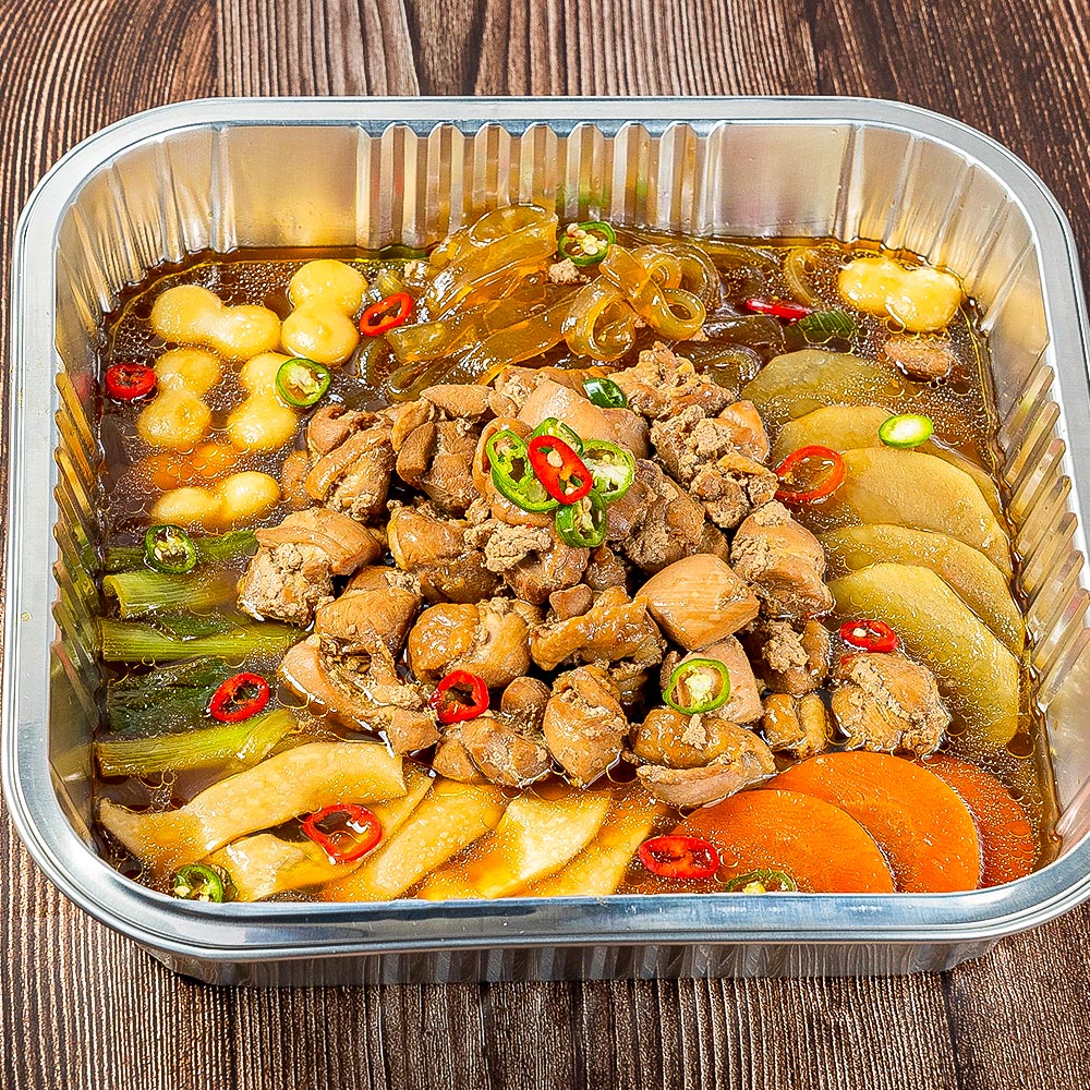 한상궁 매콤 안동 찜닭 순살 밀키트 1200g 닭다리살 넓적당면 조랭이떡 야채 듬뿍 반찬 캠핑 야식 안주 : 한상궁 푸드