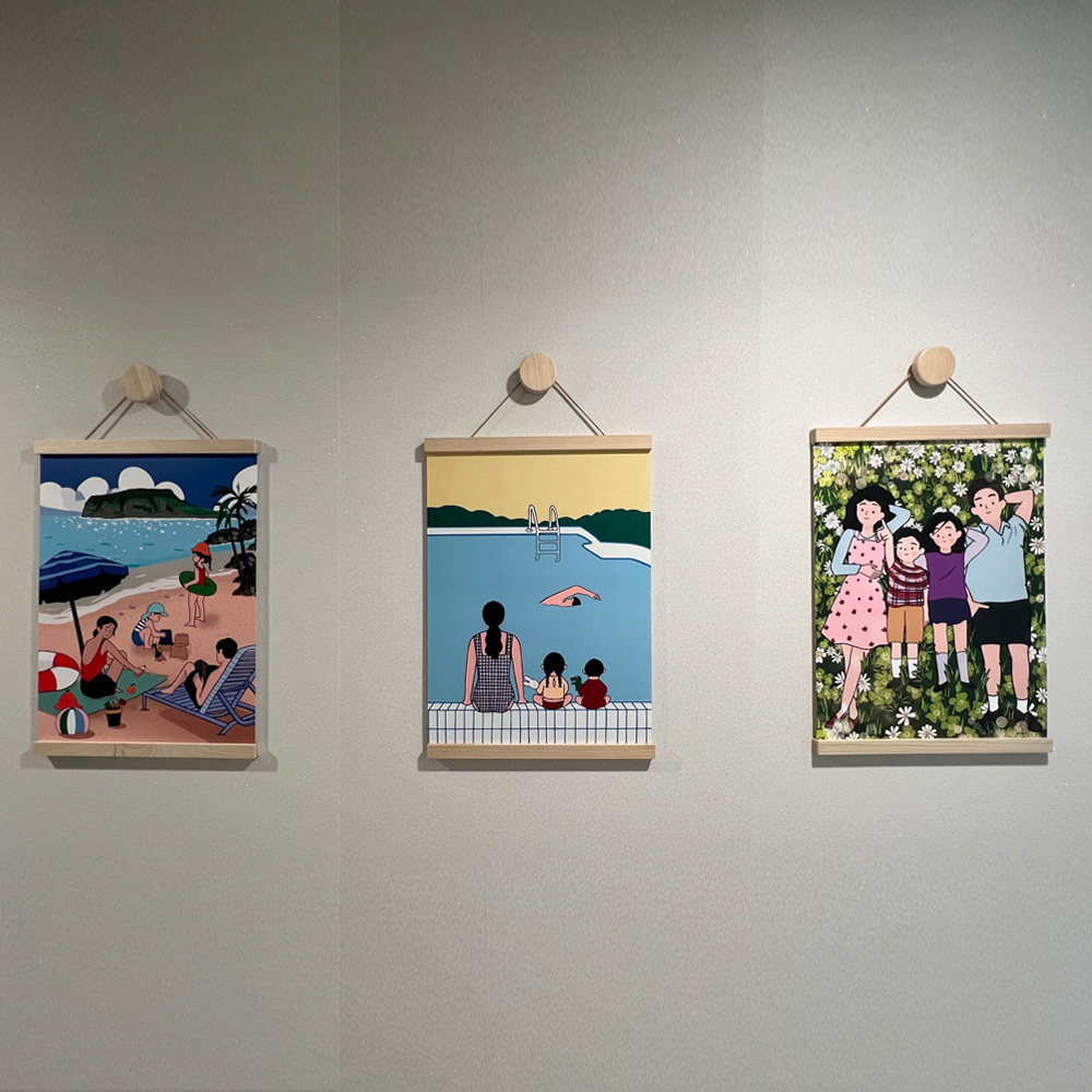 (누나동생) A3그림 가족그림,밀크하우스그림,인테리어그림, 그림선물 : 밀크하우스 그림