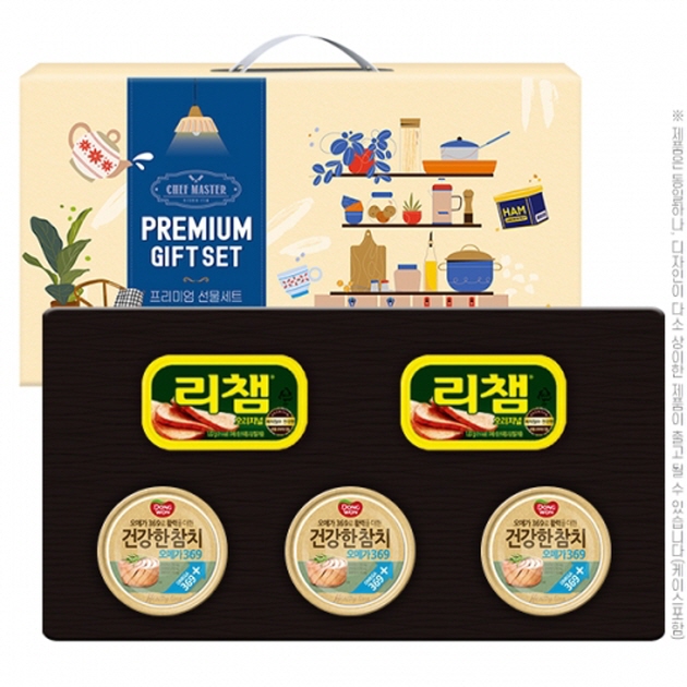 [선물관] 명절 동원스페셜 혼합4-8호세트 건강한참치4개+리챔8개 선물용 쇼핑백 : 온더하기