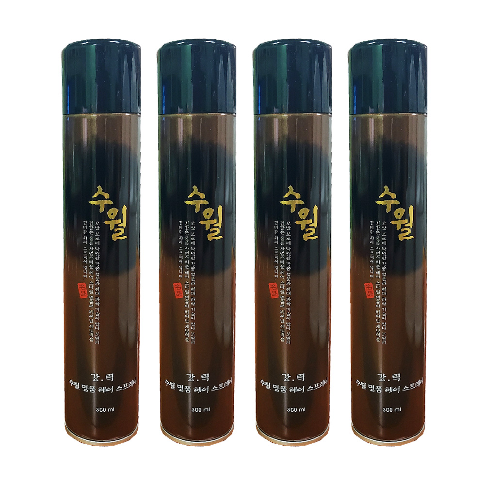 수월 명품 강력 헤어 스프레이 300ml 4개 : 제제코스