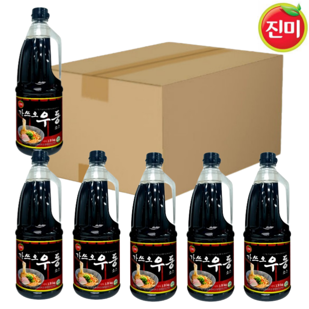 진미 가쓰오우동소스 1.9kg X 6통 (1박스) 엑기스 장국 우동다시 육수 : 담둥마켓