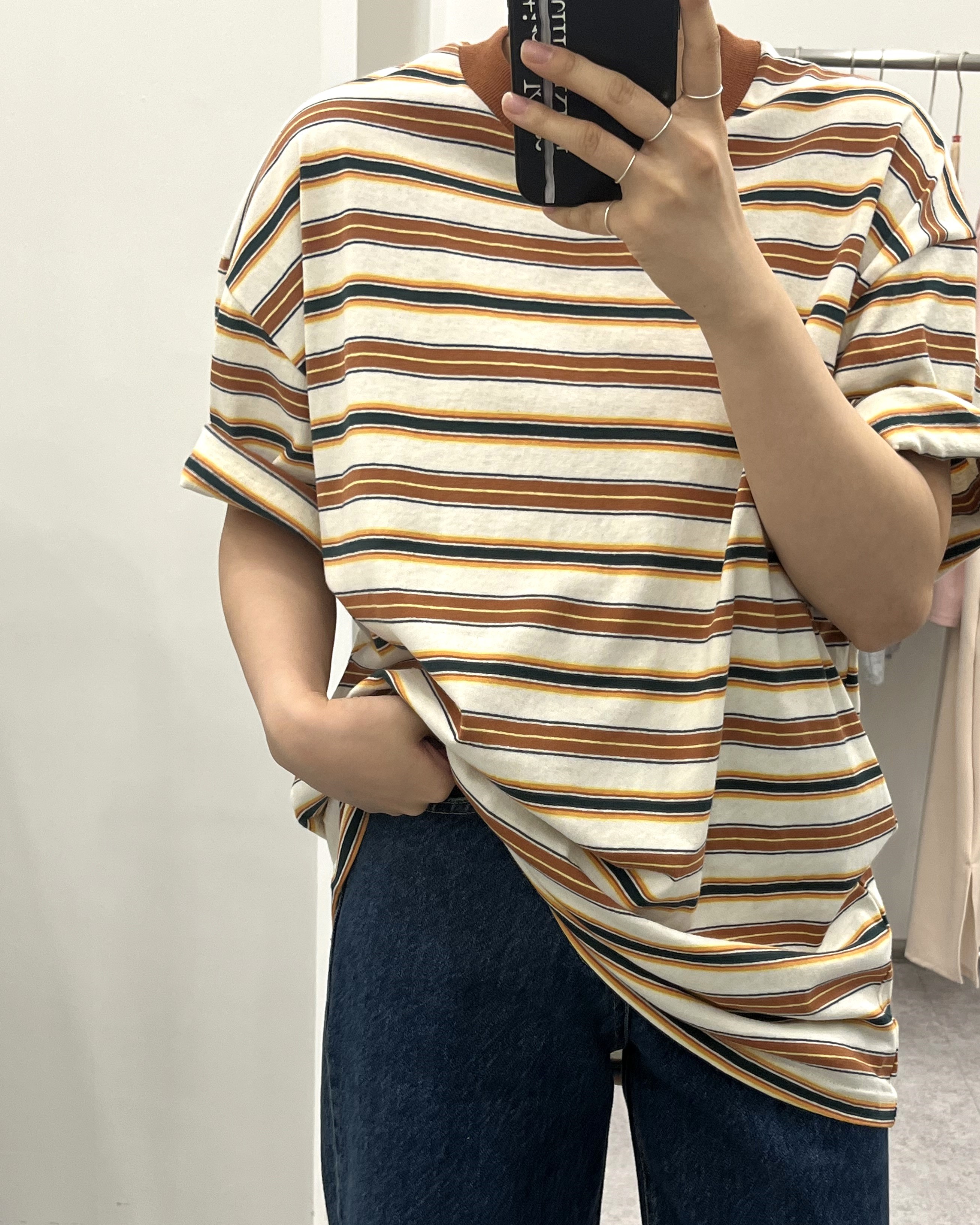 로아 오버 라운드 멀티 단가라 반팔티 : 희노니