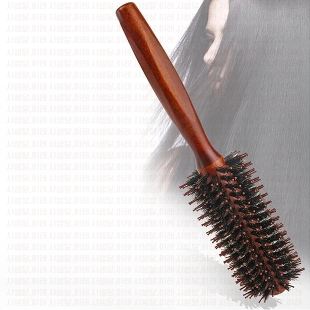 원목 드라이 롤빗 4.5cm 미용실 빗 굵은 : 달이레