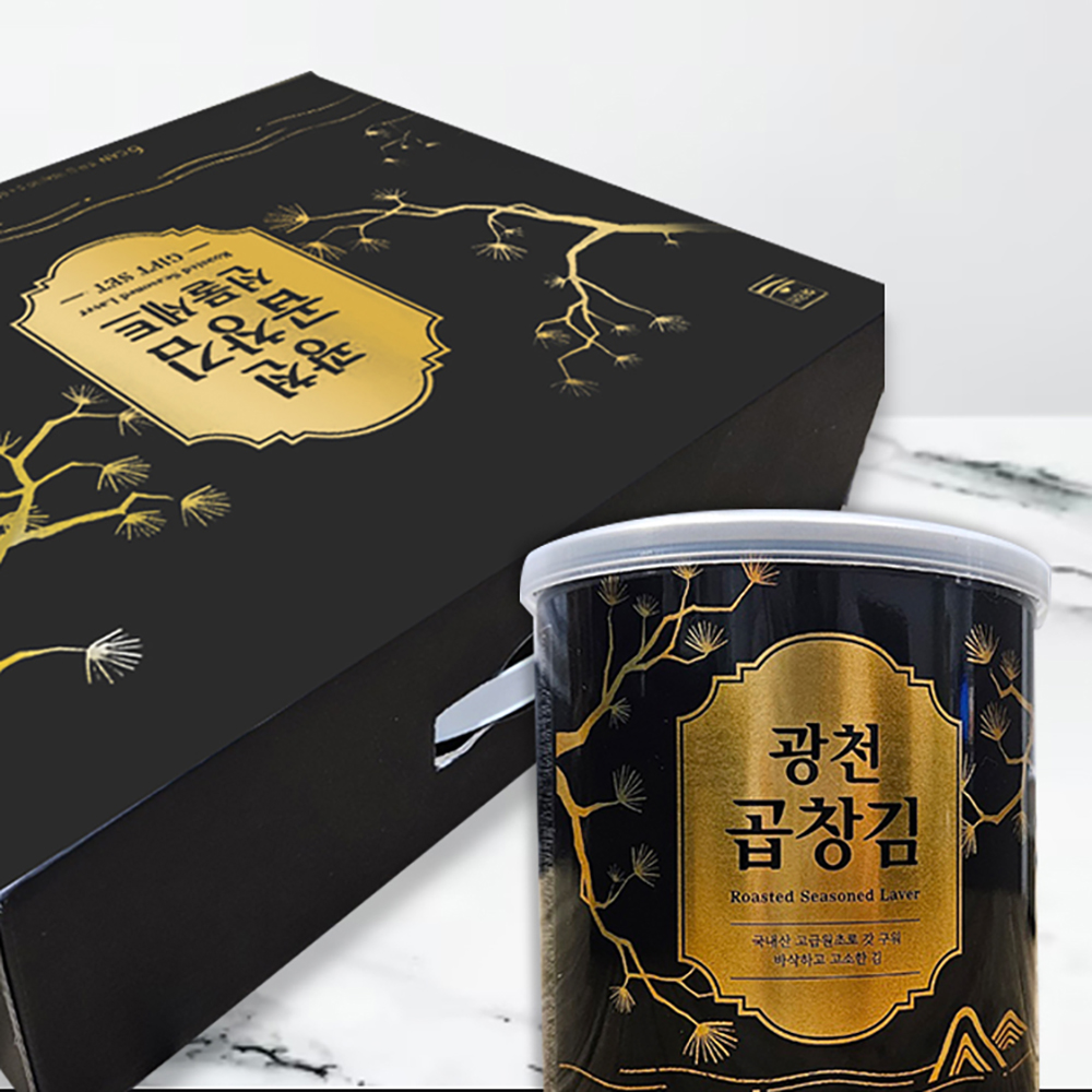 깡통김 광천 곱창김 캔 김 선물세트 6캔 : 기프트:디자인나라