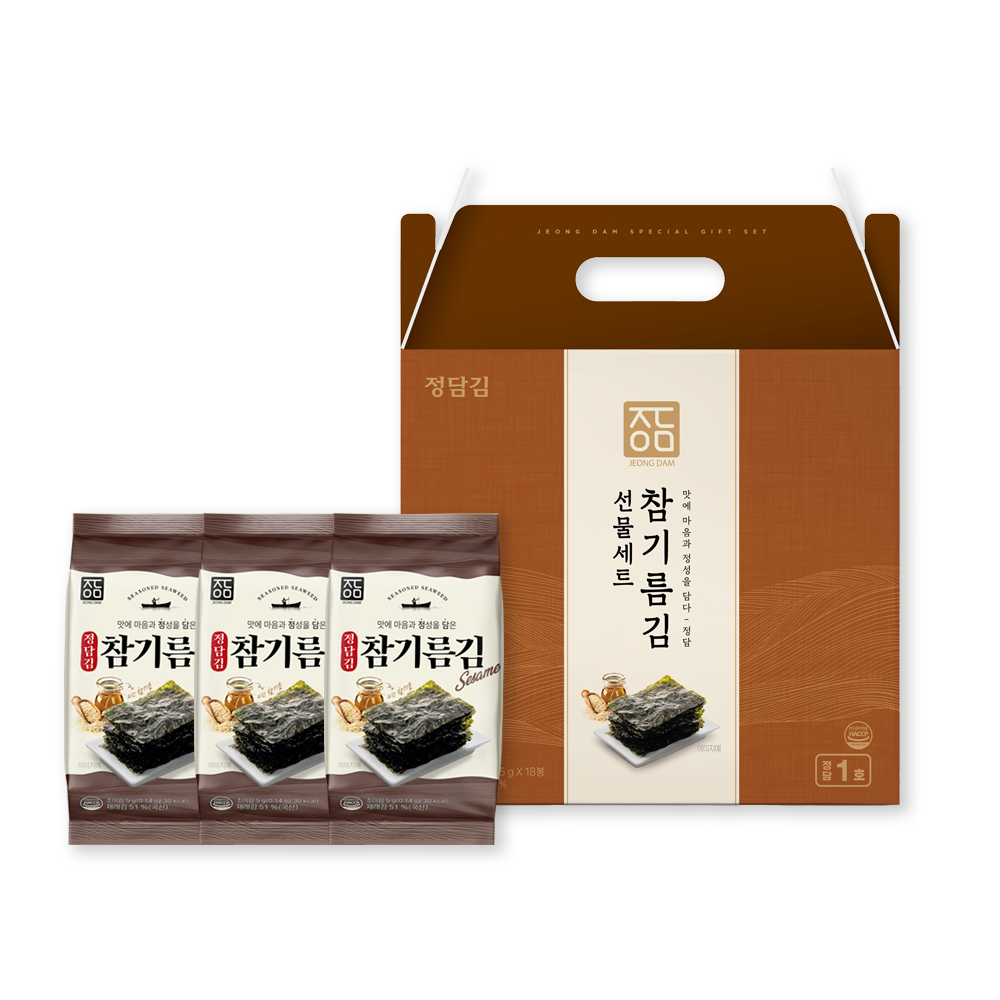 [정담김] 참기름김 18봉 정담 1호 선물세트 : 에스시디디주식회사