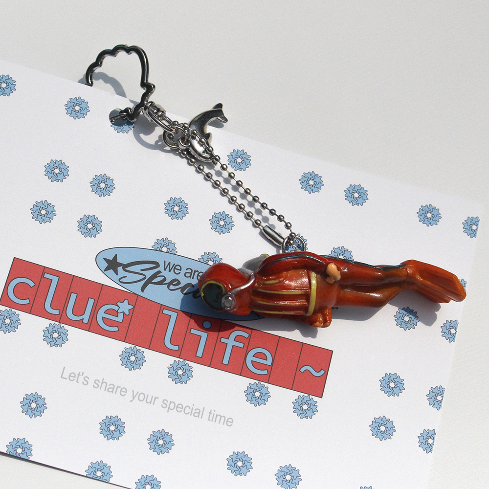 수영키링 다이브 메이트 스쿠버다이빙 프리다이빙 열쇠고리 키링 : LifeCleu