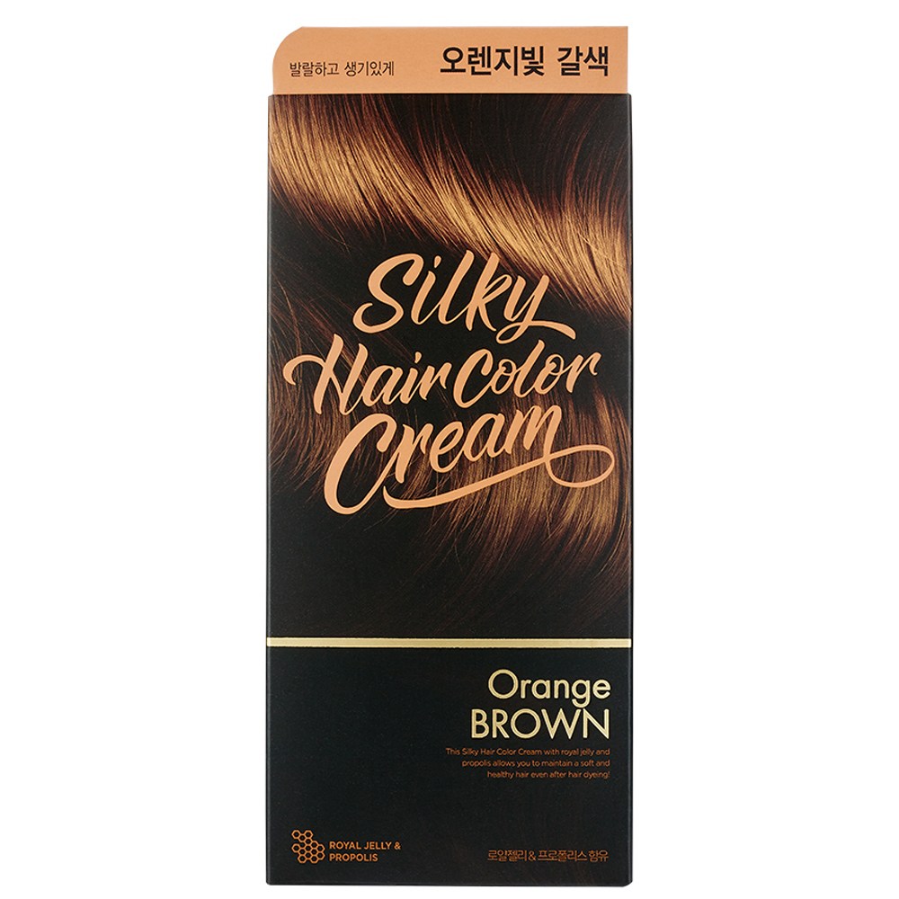 더페이스샵 실키 헤어컬러 크림 염모제 오렌지빛 갈색 1개 : 플러스울트라 쇼핑몰