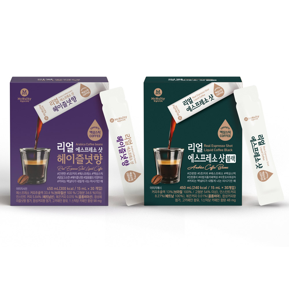 액상커피 리얼 에스프레소 샷 60개입(블랙/헤이즐넛) : 한국맥널티